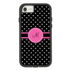 Monogram White and Black Polka Dot Pattern