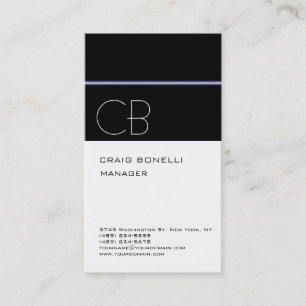 Monogram White Black Attractive Business Card