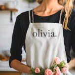 Monogram White Black Modern Simple Elegant Name Apron<br><div class="desc">Monogram White Black Modern Simple Elegant Name Apron</div>