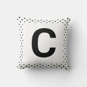 MONOGRAM WHITE BLACK SPOT DOUBLESIDED Cushion