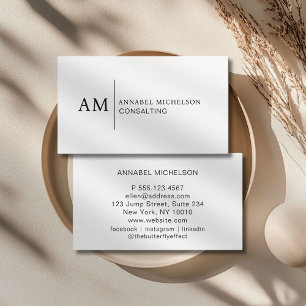 Monogram White Business Card