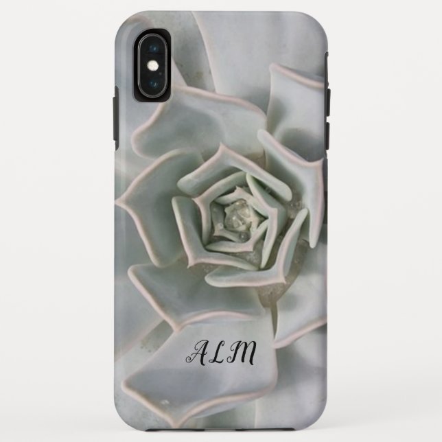 Monogram White Cactus Flower Case-Mate iPhone Case (Back)