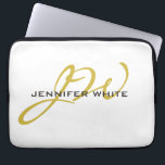 Monogram White Gold Colour Plain Modern Minimalist Laptop Sleeve<br><div class="desc">Looking for a functional and a great looking design? This simple,  minimalist and modern design is for you. How about this design that will draw attention to you?</div>