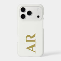Monogram White Gold Initials Minimalist Stylish 