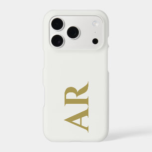 Monogram White Gold Initials Minimalist Stylish