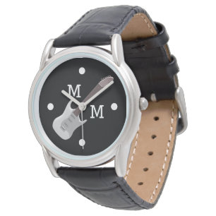 Monogram White Guitar Design Watch
