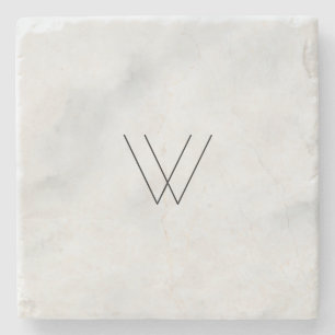 Monogram White Marble Stone Coaster