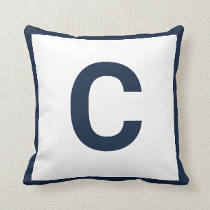 MONOGRAM WHITE NAVY DOUBLESIDED Cushion Pillow