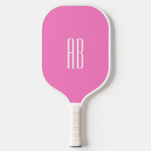 Monogram White Pink Background  Pickleball Paddle