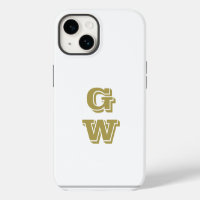 Monogram White Retro Gold Initials Minimalist Cool