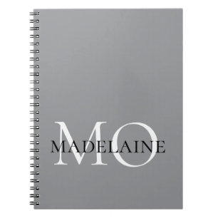 Monogram White Silver Colour Personal Notebook