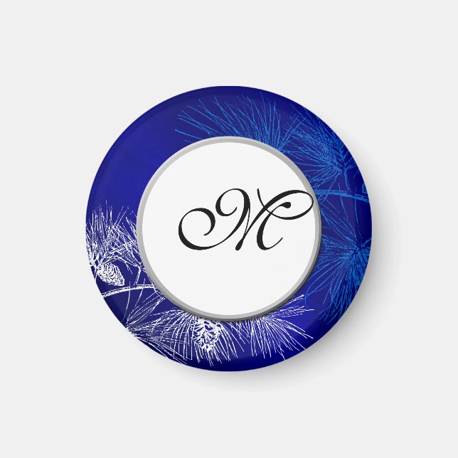 Monogram White Winter Custom Magnets (Front)