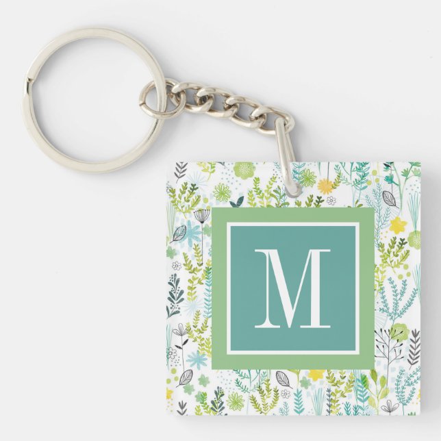 Monogram | Wild and Free Pattern Key Ring (Front)