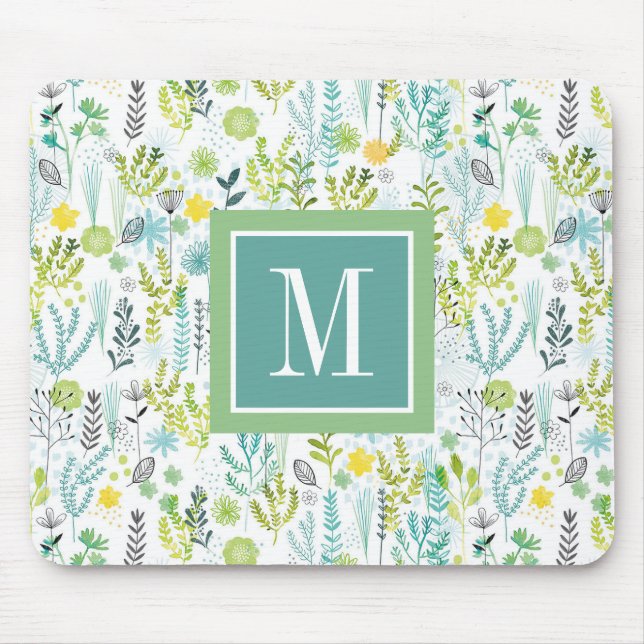 Monogram | Wild and Free Pattern Mouse Pad (Front)