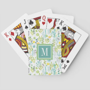 Monogram Wild and Free Pattern Playing Cards