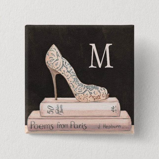 Monogram | Wild Apple | Elegant High Heel Fashion 15 Cm Square Badge (Front)