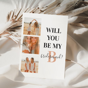 Monogram Will You Be My Bridesmaid? Photo Collage