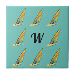 Monogram Windsurfing Ceramic Tile