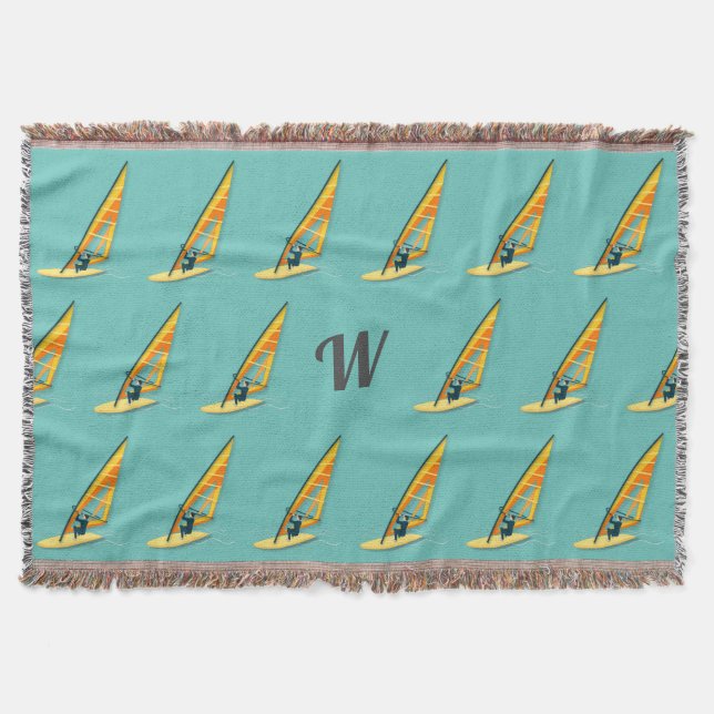 Monogram Windsurfing Throw Blanket (Front)