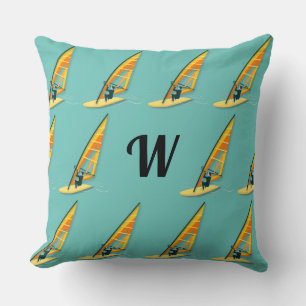 Monogram Windsurfing Throw Pillow
