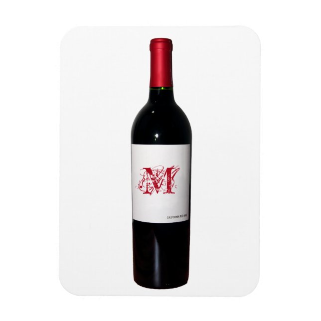 Monogram Wine Bottle Flexi Magnet (Vertical)