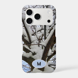 Monogram Winter Snowy Tree Crown Photo -