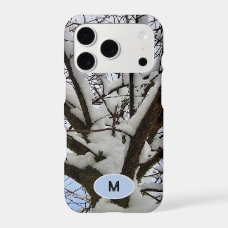 Monogram Winter Snowy Tree Crown Photo -