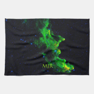 Monogram, Witch Head Nebula deep space image Tea Towel