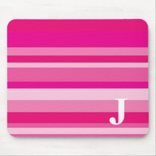 Monogram with a Colourful Striped Background - J Mouse Pad