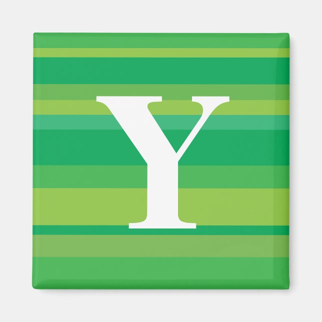 Monogram with a Colourful Striped Background - Y Magnet (Front)