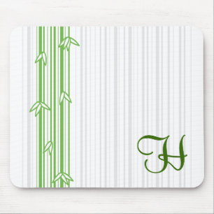 Monogram with Bamboo Background - Letter H Mouse Pad