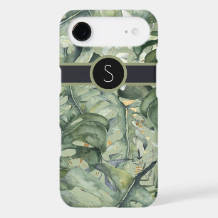 Monogram With Beautiful Tropical Leaves