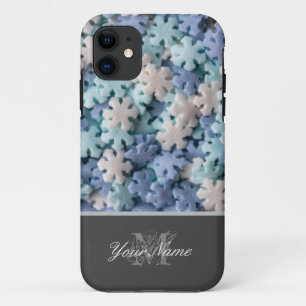 Monogram with colourful sugar snowflakes! iPhone 11 case