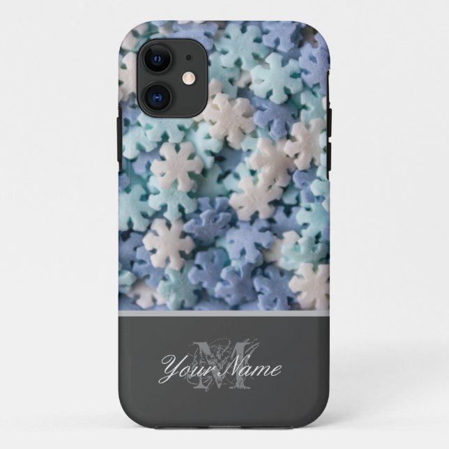 Monogram with colourful sugar snowflakes! Case-Mate iPhone case (Back)
