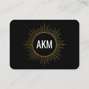 Monogram with Faux Gold Illuminated Elements Business Card