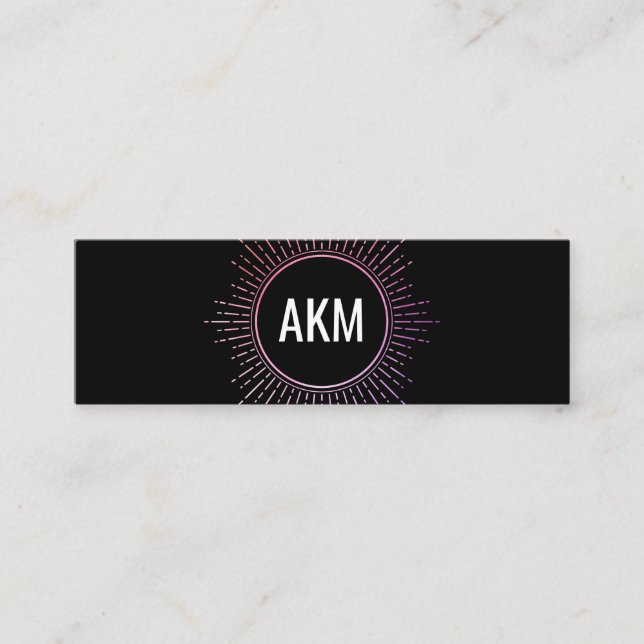 Monogram with Illumination Elements Mini Business Card (Front)