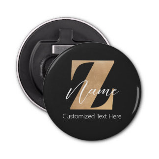Monogram with Initial Z & Custom Name Personalized Bottle Opener