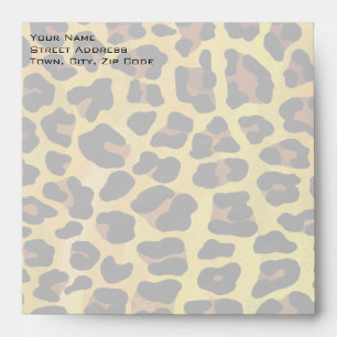 Monogram with Leopard Brown and Yellow Envelope