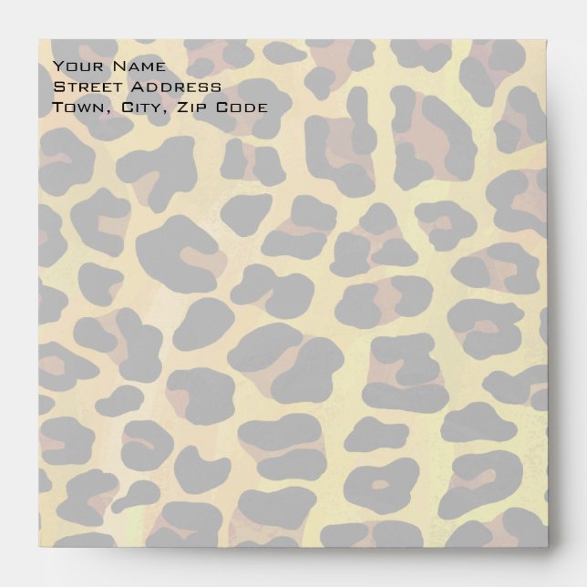 Monogram with Leopard Brown and Yellow Envelope (Front)