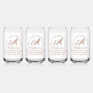 Monogram with Name Catholic Blessing Drinkware Set Can Glass