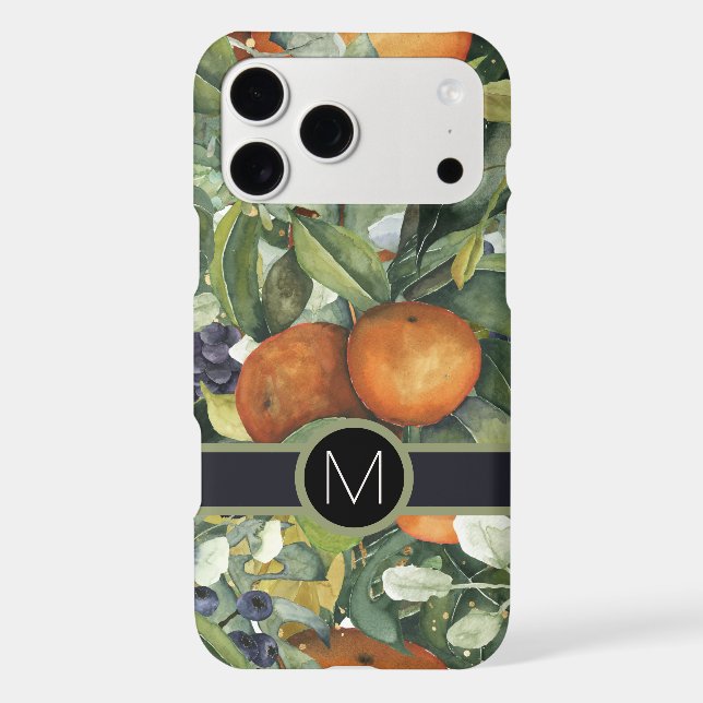 Monogram With Orange Fruit & Foliage Design (Back)
