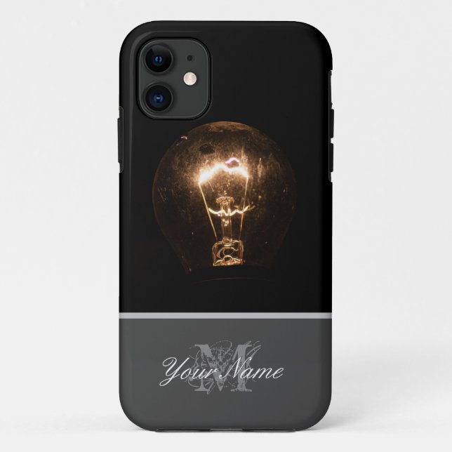 Monogram with retro light bulb! Case-Mate iPhone case (Back)