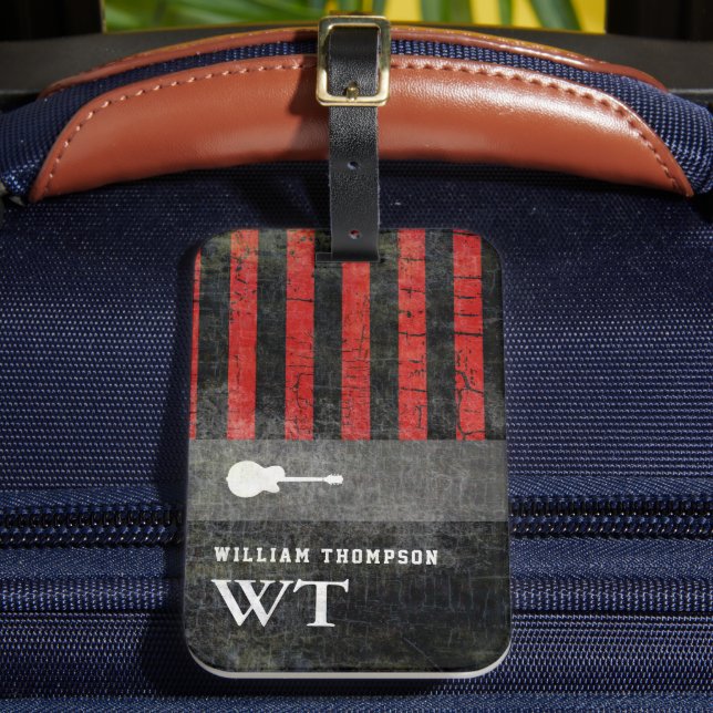 Monogram with Stripes Luggage Tag (Front Insitu 2)