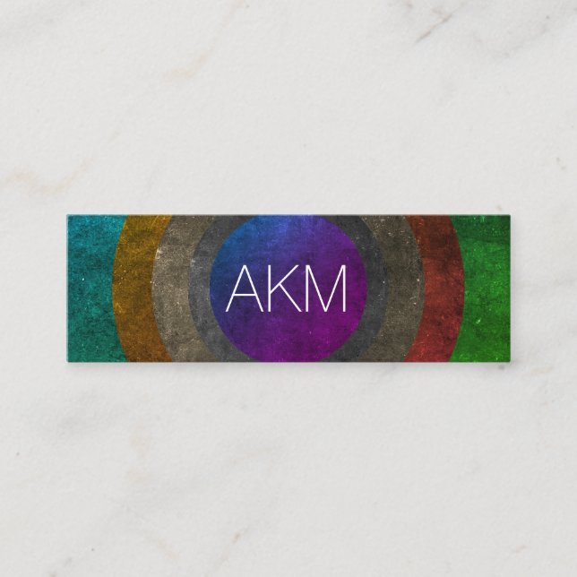 Monogram with Texturised Colour Ways Mini Business Card (Front)