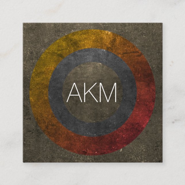 Monogram with Texturised Colour Ways Square Business Card (Front)