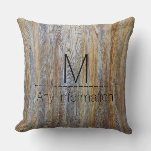 Monogram Wood Grain Texture #4 Cushion