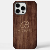 Monogram Wood Grain Timber Personalised Name