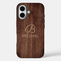 Monogram Wood Grain Timber Personalised Name