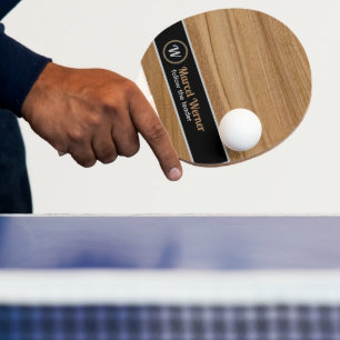 Monogram Wood Like Rustic Ping Pong Paddle