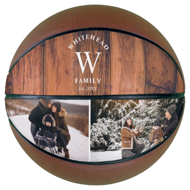 Monogram Wood Photo Collage Basketball (Front)